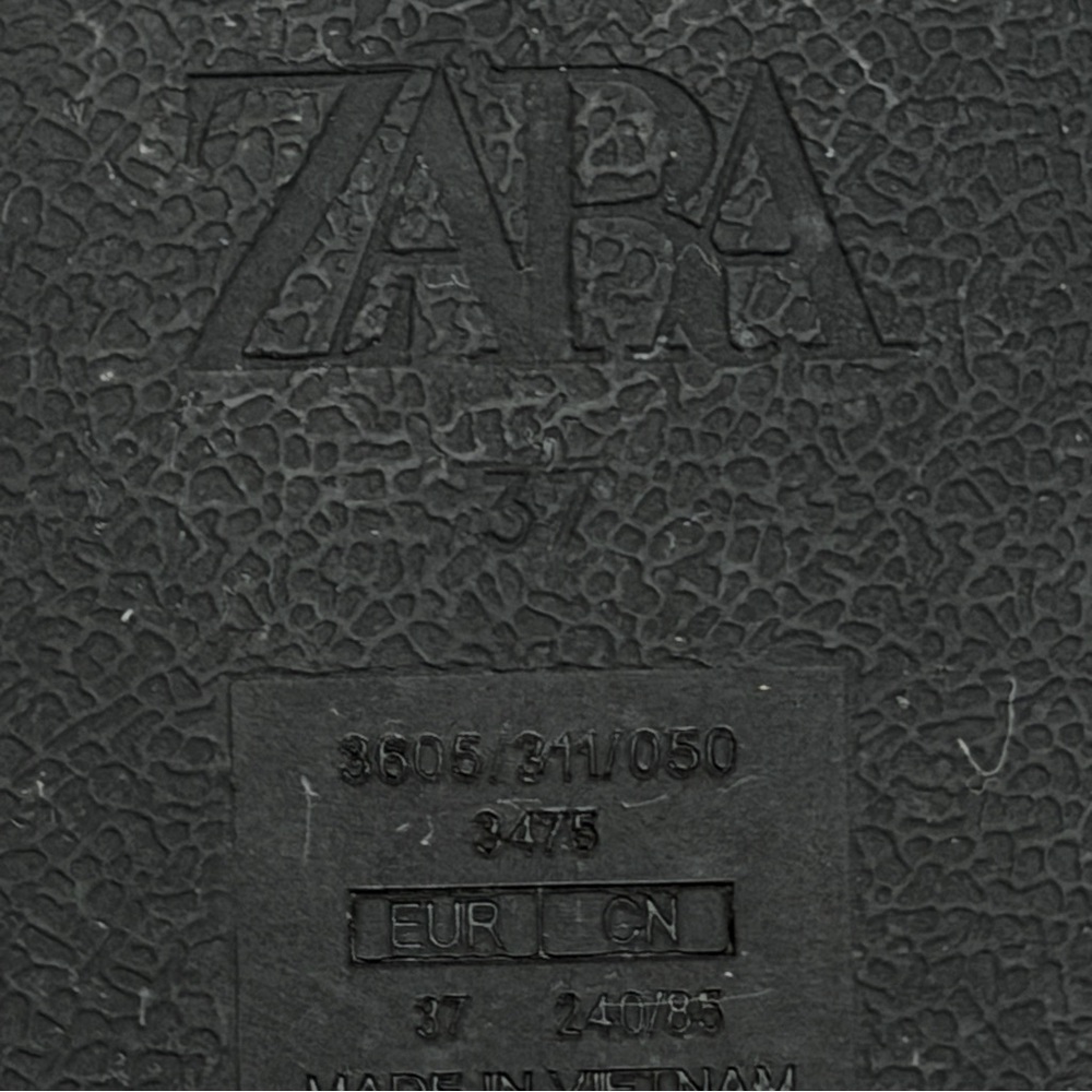 Zara Womens Open Toe Mesh Double Buckle Slingback Sandals Beige Size 37 Flat Dad - Picture 4 of 14